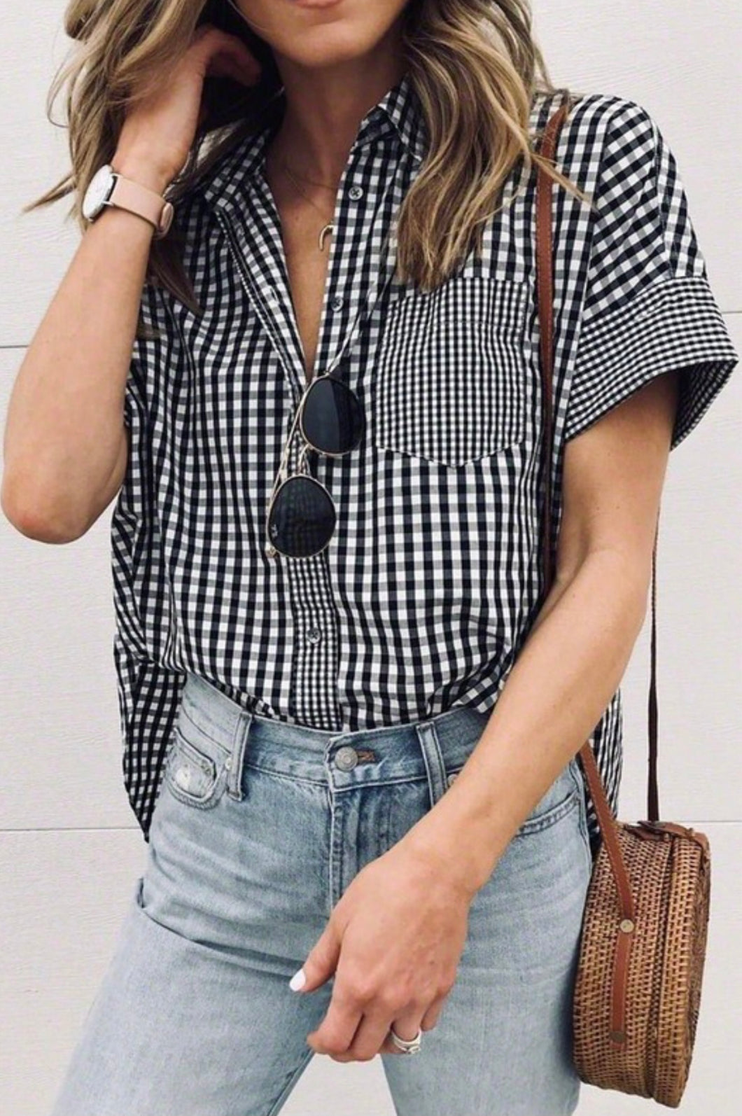 Gingham Button Up