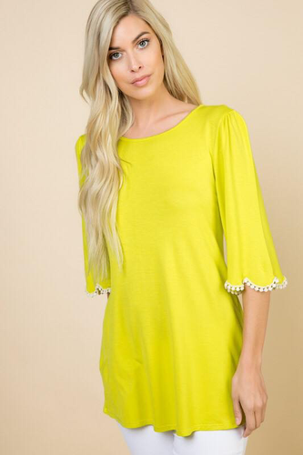 Bright & Tassel Detail Top - Lime