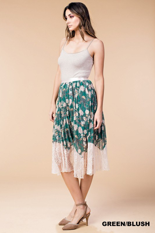 Floral and Lace Skirt