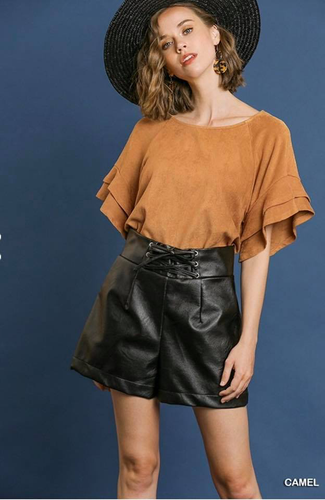 Camel Suede Top