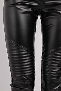 Faux Leather Moto Legging - Black